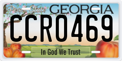 GA license plate CCR0469