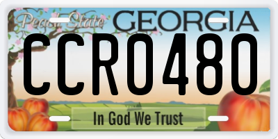 GA license plate CCR0480