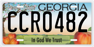 GA license plate CCR0482