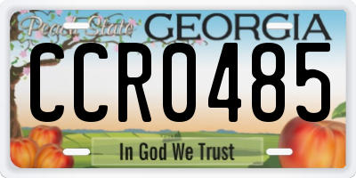 GA license plate CCR0485