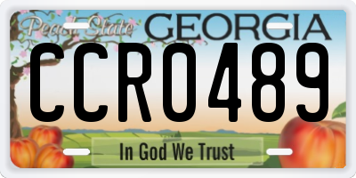 GA license plate CCR0489