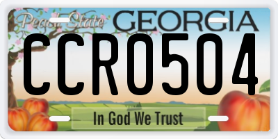 GA license plate CCR0504