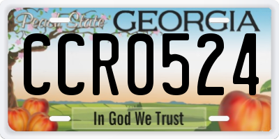GA license plate CCR0524