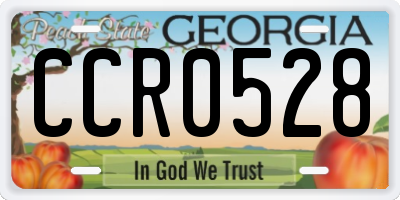 GA license plate CCR0528