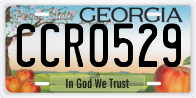GA license plate CCR0529