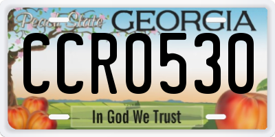 GA license plate CCR0530