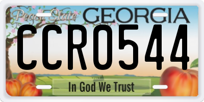 GA license plate CCR0544