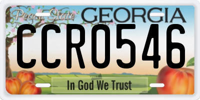 GA license plate CCR0546