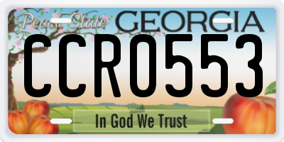 GA license plate CCR0553