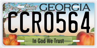 GA license plate CCR0564