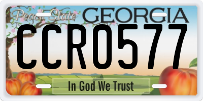 GA license plate CCR0577