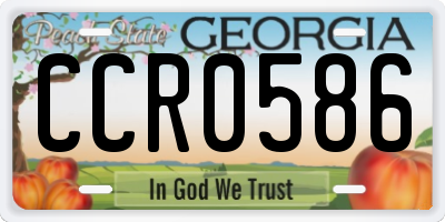 GA license plate CCR0586