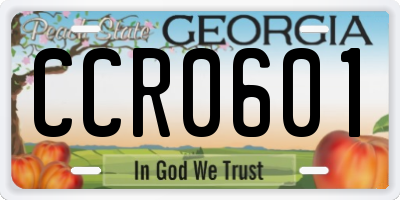 GA license plate CCR0601