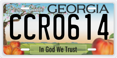 GA license plate CCR0614