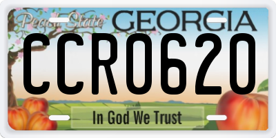 GA license plate CCR0620