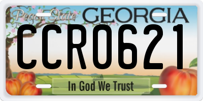 GA license plate CCR0621