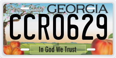 GA license plate CCR0629