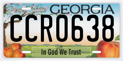GA license plate CCR0638
