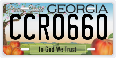 GA license plate CCR0660