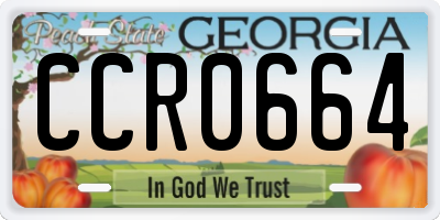GA license plate CCR0664