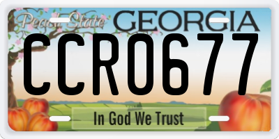 GA license plate CCR0677
