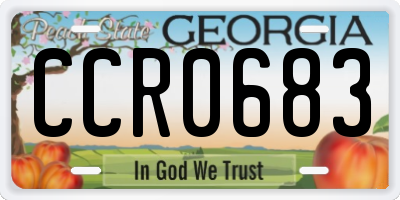 GA license plate CCR0683