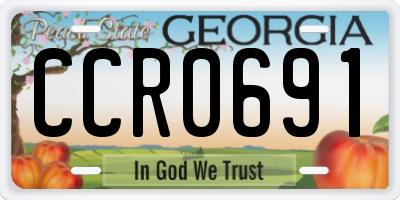 GA license plate CCR0691