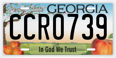 GA license plate CCR0739