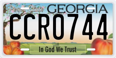 GA license plate CCR0744