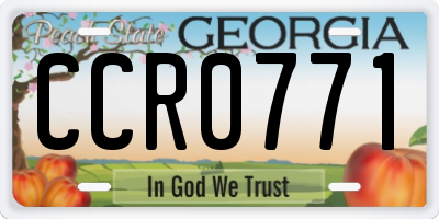 GA license plate CCR0771