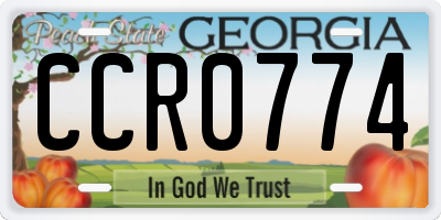 GA license plate CCR0774
