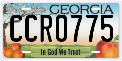 GA license plate CCR0775