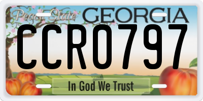 GA license plate CCR0797