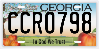 GA license plate CCR0798