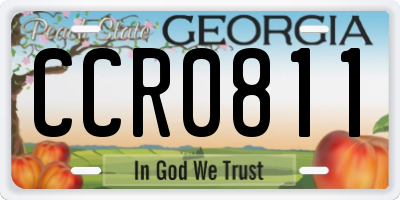 GA license plate CCR0811