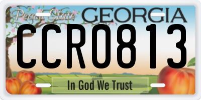 GA license plate CCR0813