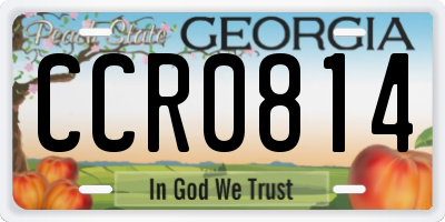 GA license plate CCR0814