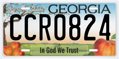 GA license plate CCR0824