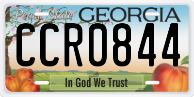 GA license plate CCR0844