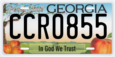 GA license plate CCR0855