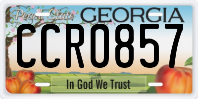 GA license plate CCR0857