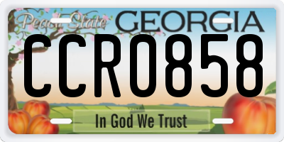 GA license plate CCR0858