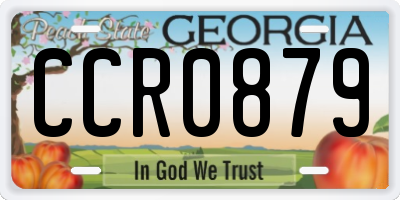 GA license plate CCR0879
