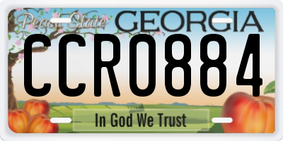 GA license plate CCR0884