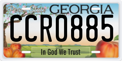 GA license plate CCR0885