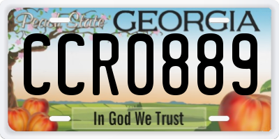 GA license plate CCR0889