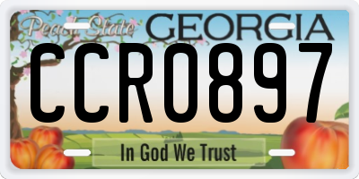 GA license plate CCR0897