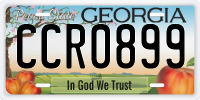 GA license plate CCR0899
