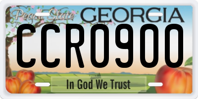 GA license plate CCR0900