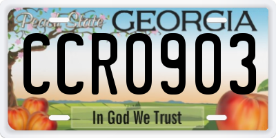 GA license plate CCR0903